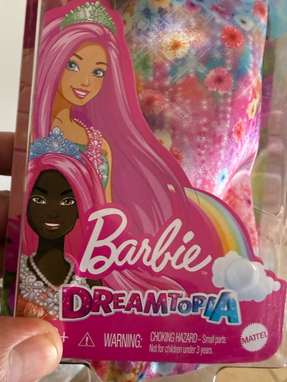 Barbie Dreamtopia Doll with Pink Hair and Rainbow Floral Dress